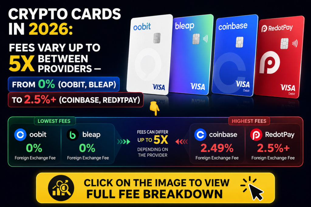 π° Which Crypto Card Has the Lowest Conversion & ATM Cash Withdrawal Fees? (2026 Edition)